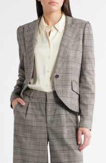 Wit & Wisdom Glen Plaid Puff Shoulder Blazer