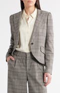 Wit & Wisdom Glen Plaid Puff Shoulder Blazer