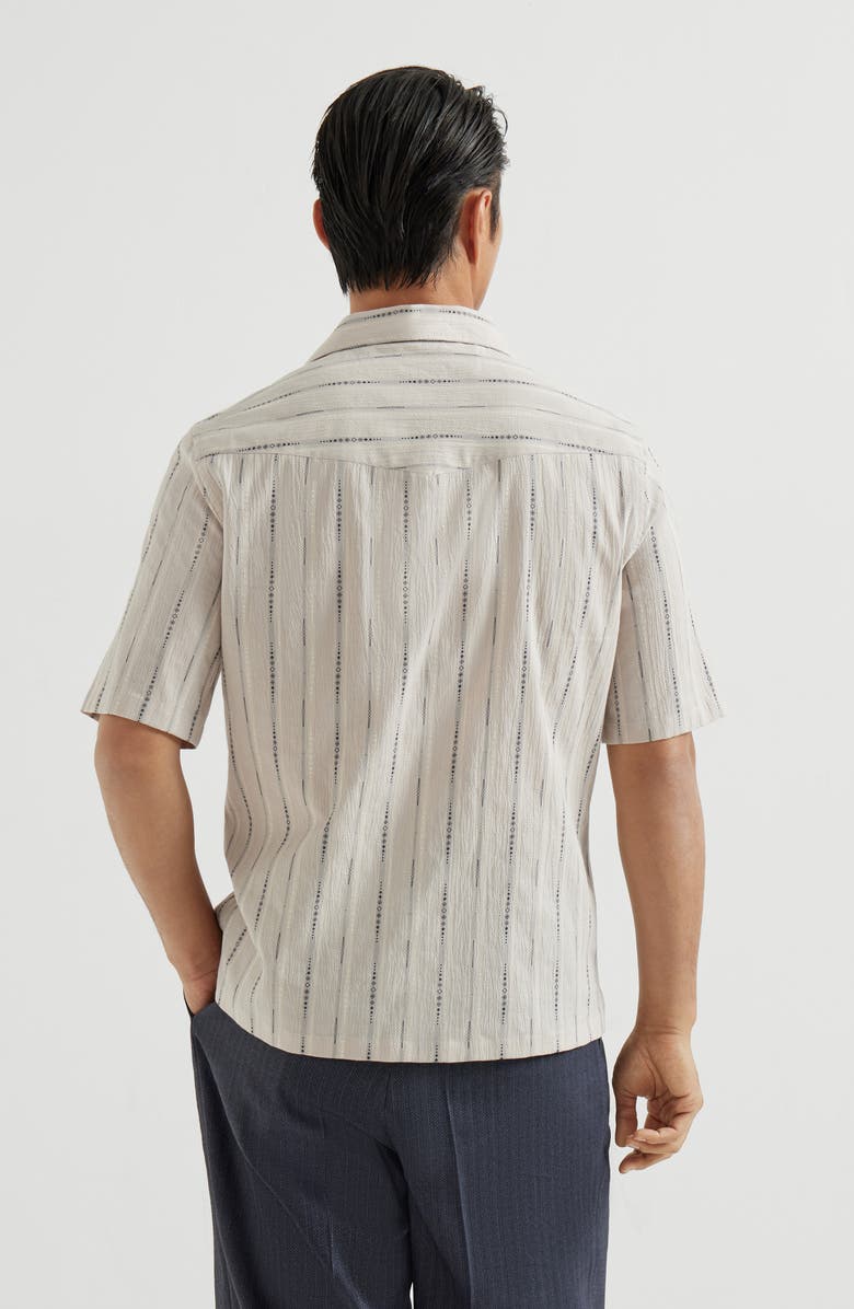 Brunello Cucinelli Seersucker shirt, Alternate, color, Panama