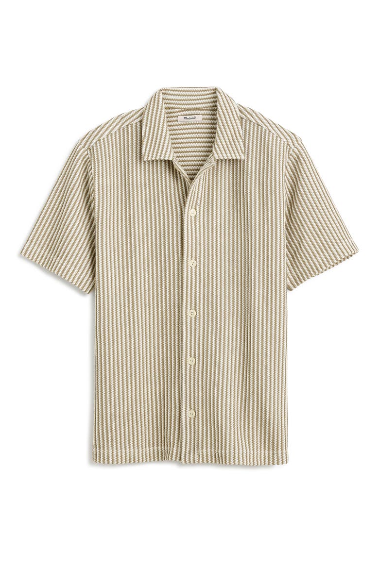 Textured Knit Camp Shirt, Alternate, color, EARTHEN GREEN