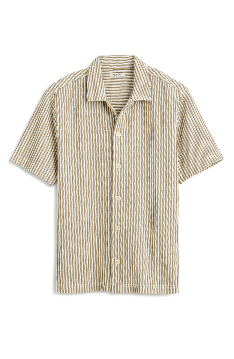 Madewell Textured Knit Camp Shirt, Alternate, color, Earthen Green