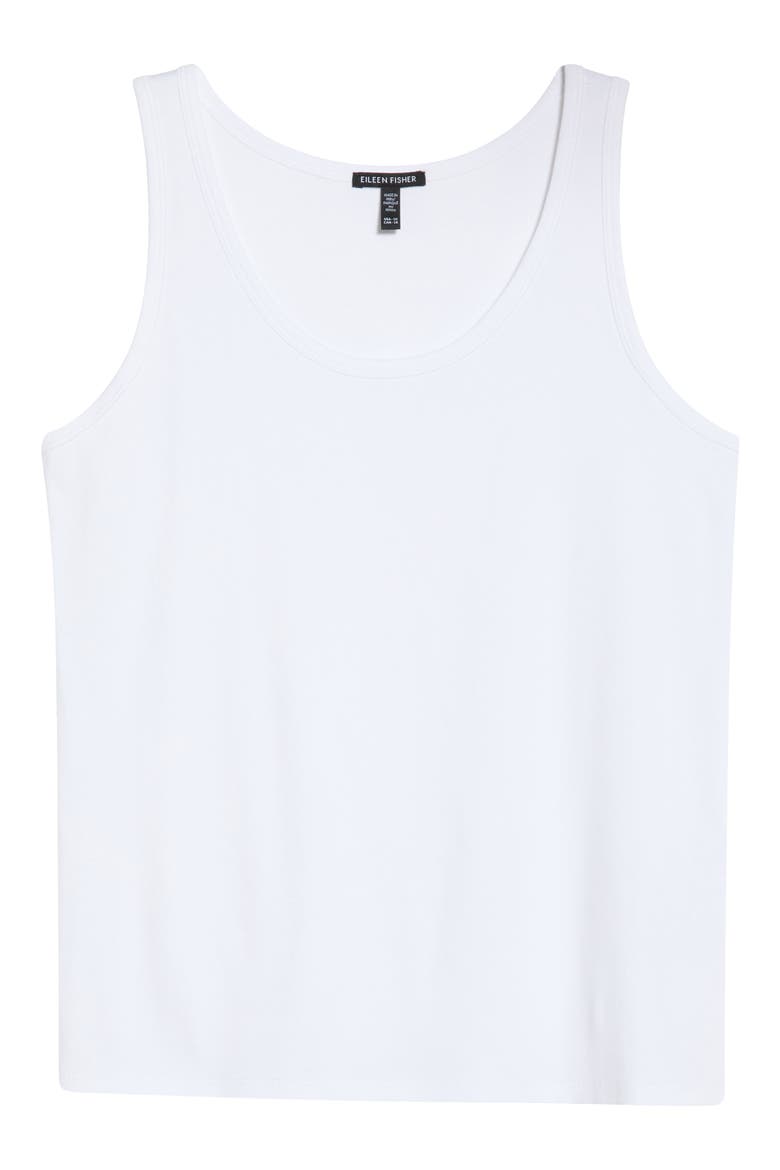 Scoop Neck Organic Cotton Tank, Alternate, color, WHITE