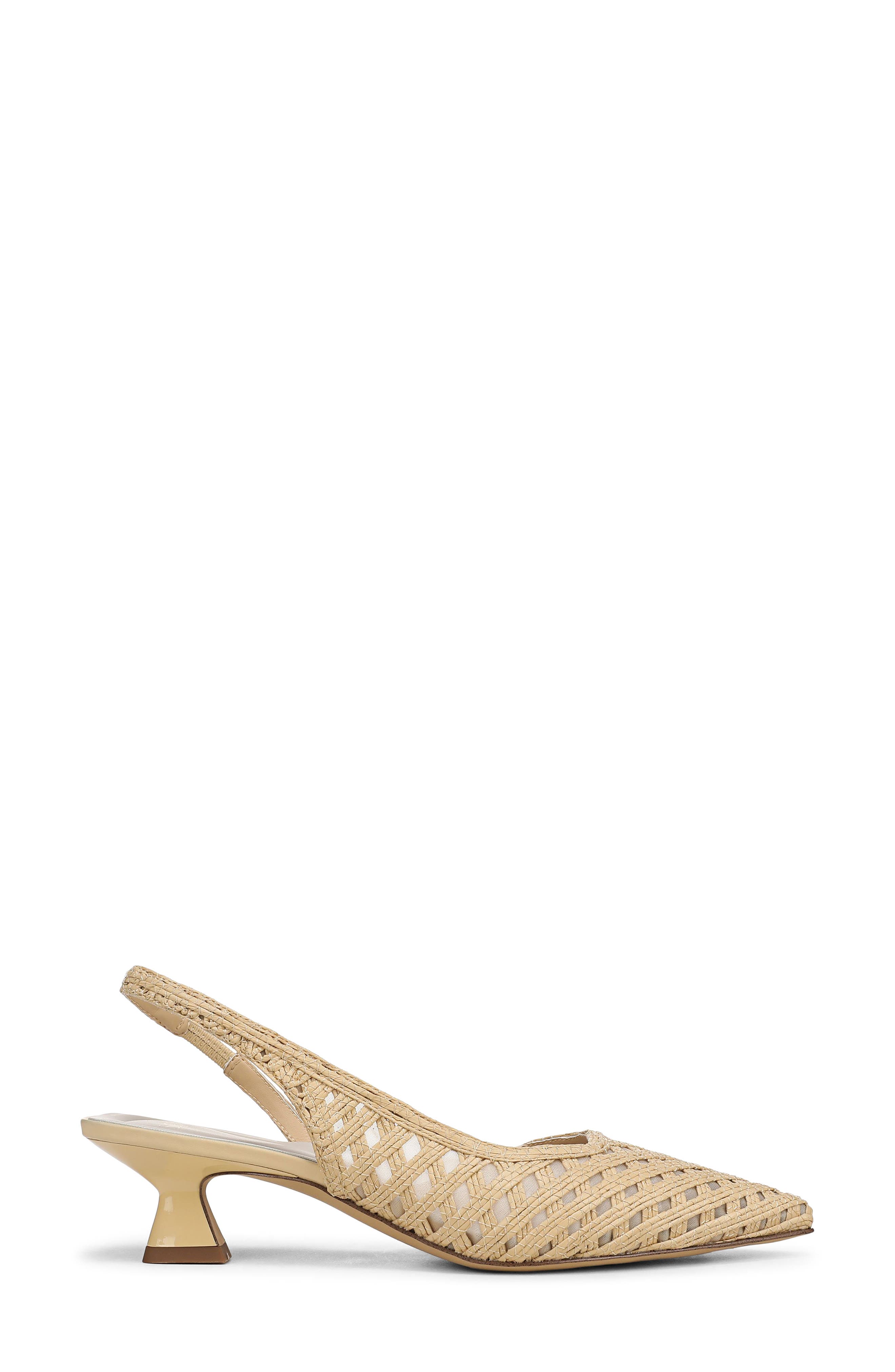 Franco Sarto Devin Slingback Half d'Orsay Kitten Heel Pump, Alternate, color, Natural