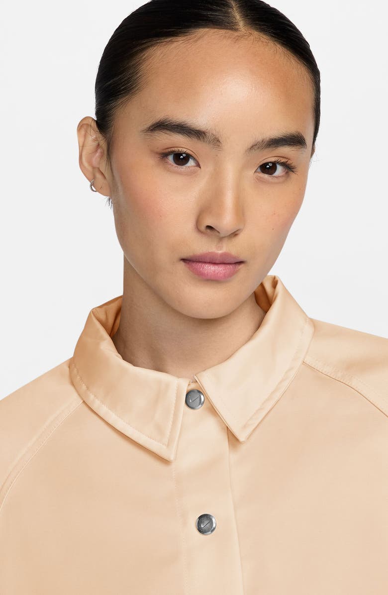 Nike Sportswear Water Repellent Satin Coach Jacket, Alternate, color, Chalk/ Chalk