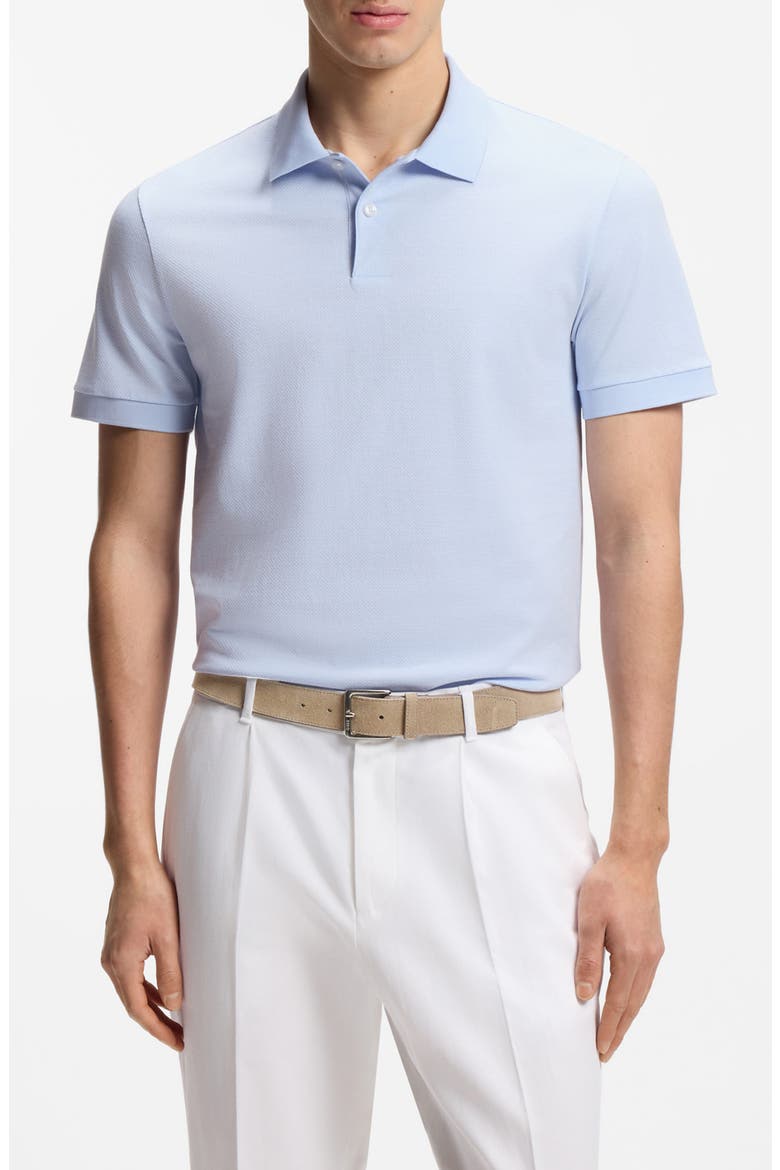 Parlay Cotton Piqué Polo, Main, color, LIGHT/ PASTEL BLUE