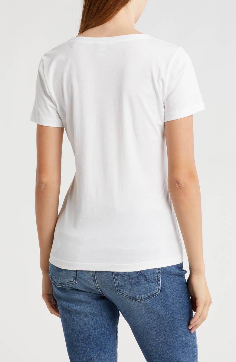 7 For All Mankind Easy V-Neck T-Shirt, Alternate, color, Optic White