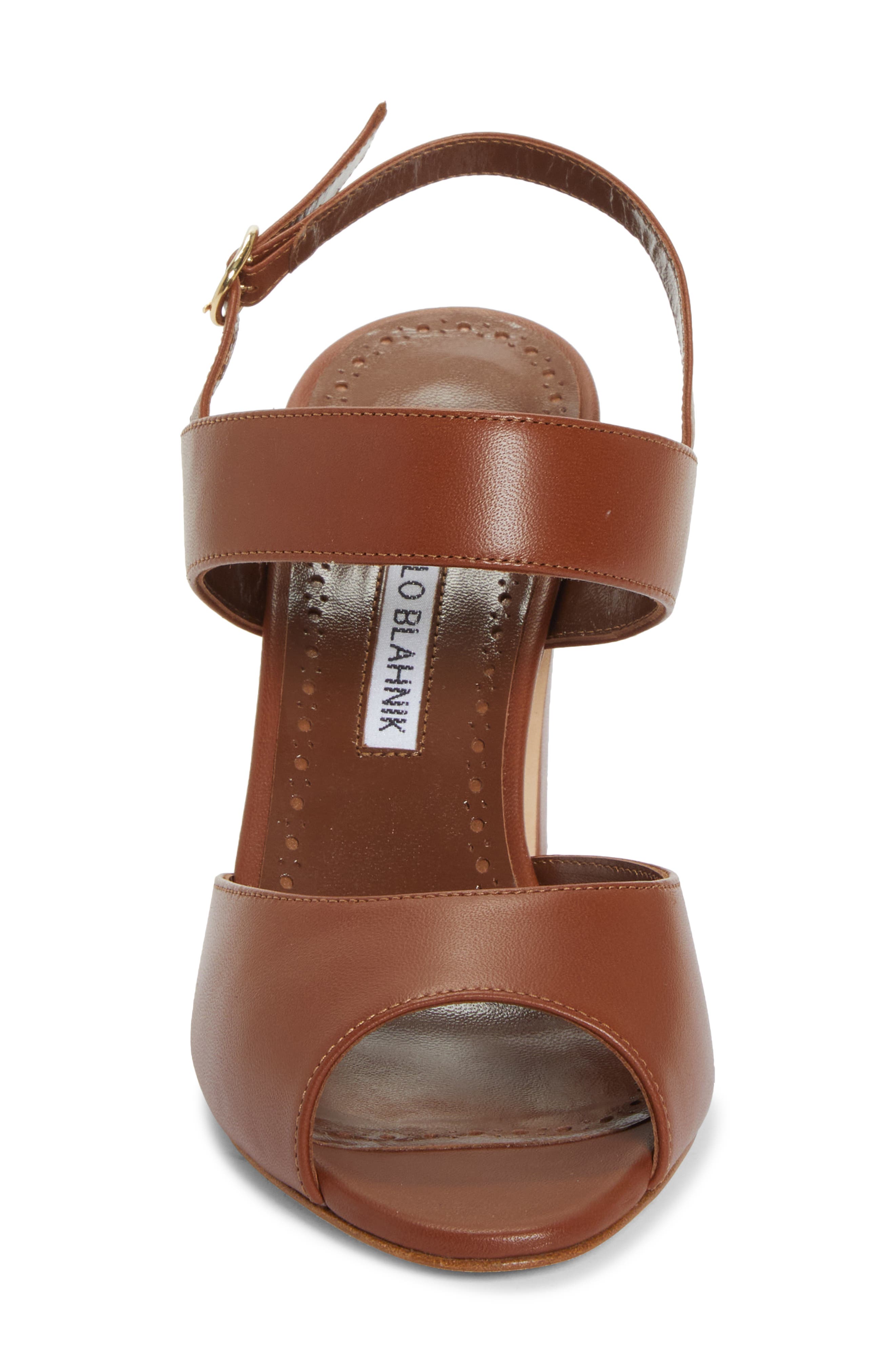 Manolo Blahnik Khiko Slingback Sandal, Alternate, color, Brown