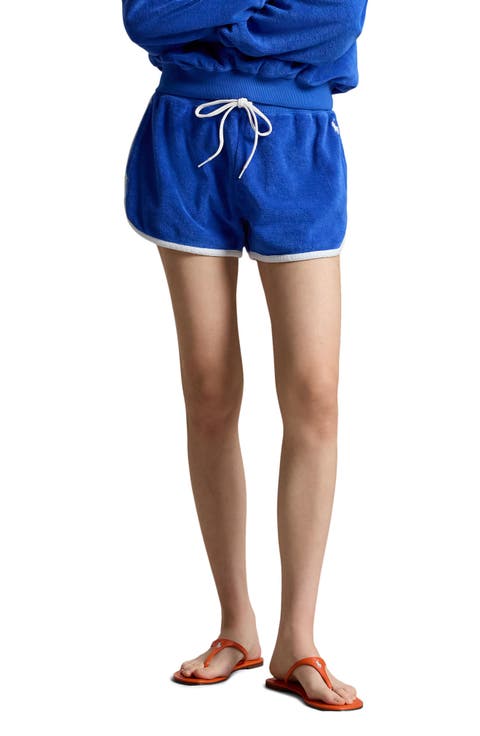 Cotton Blend French Terry Drawstring Shorts