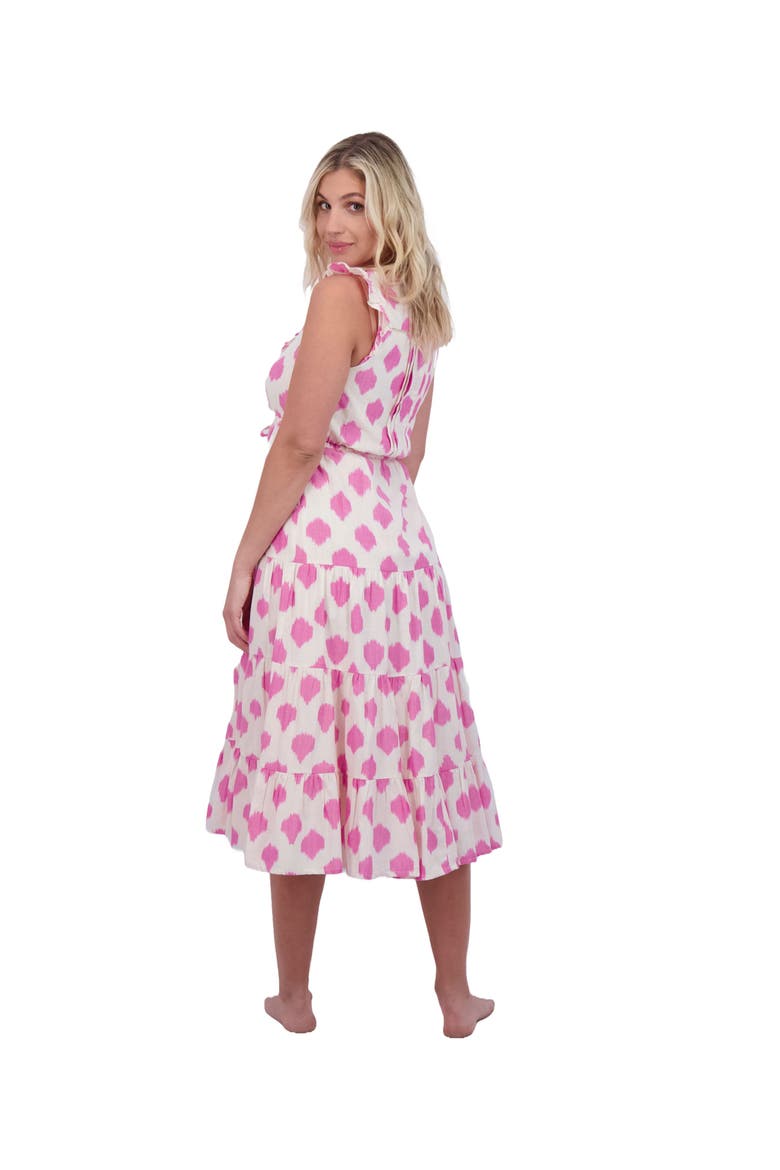Giselle Women's Maxi Dress White Pink Ikat, Alternate, color, Pink