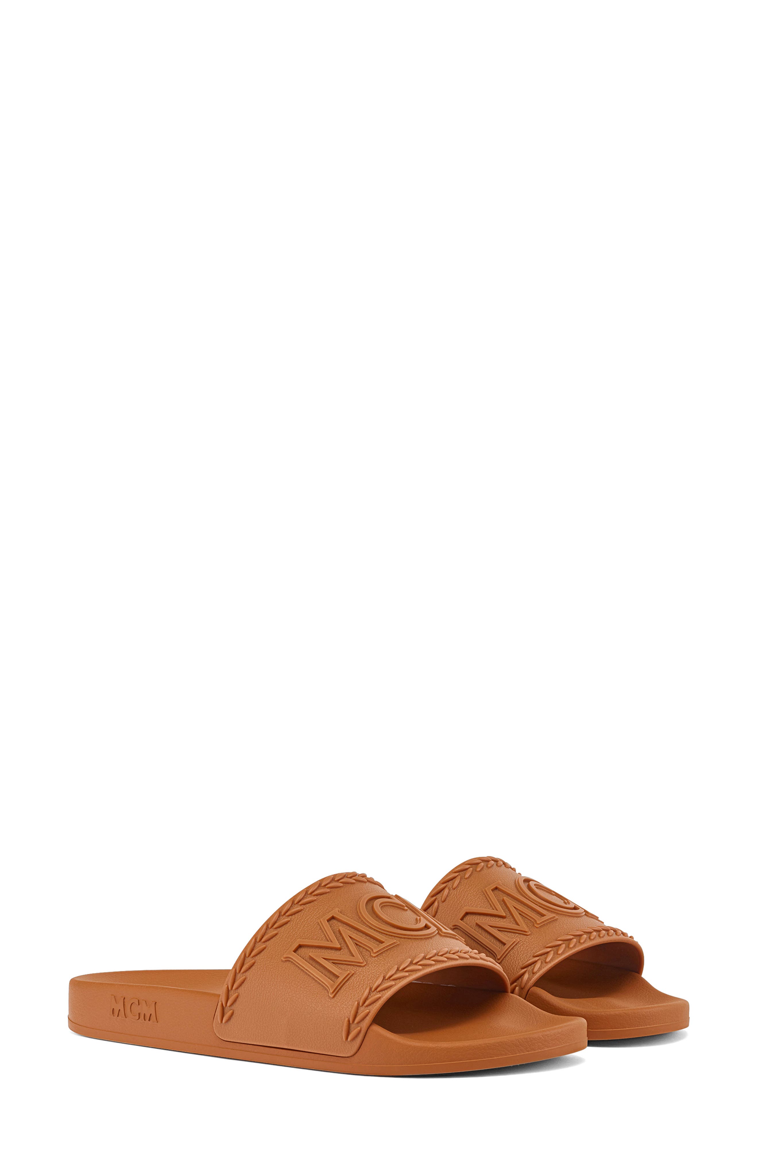 MCM Logo Slide Sandal, Main, color, 