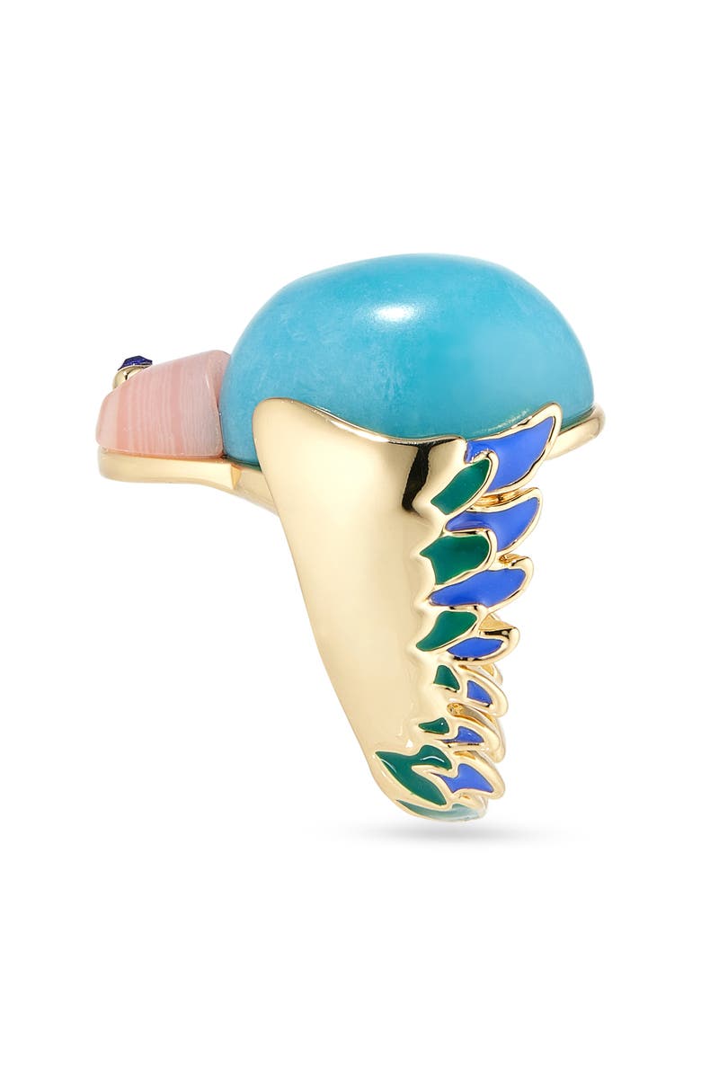 Lele Sadoughi Eileen Parrot Ring, Alternate, color, Clementine Turquoise
