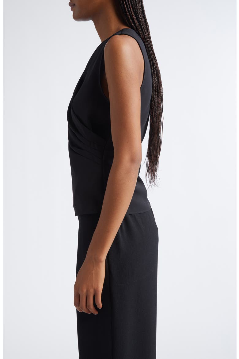 Faux Wrap Shell, Alternate, color, SOLID BLACK