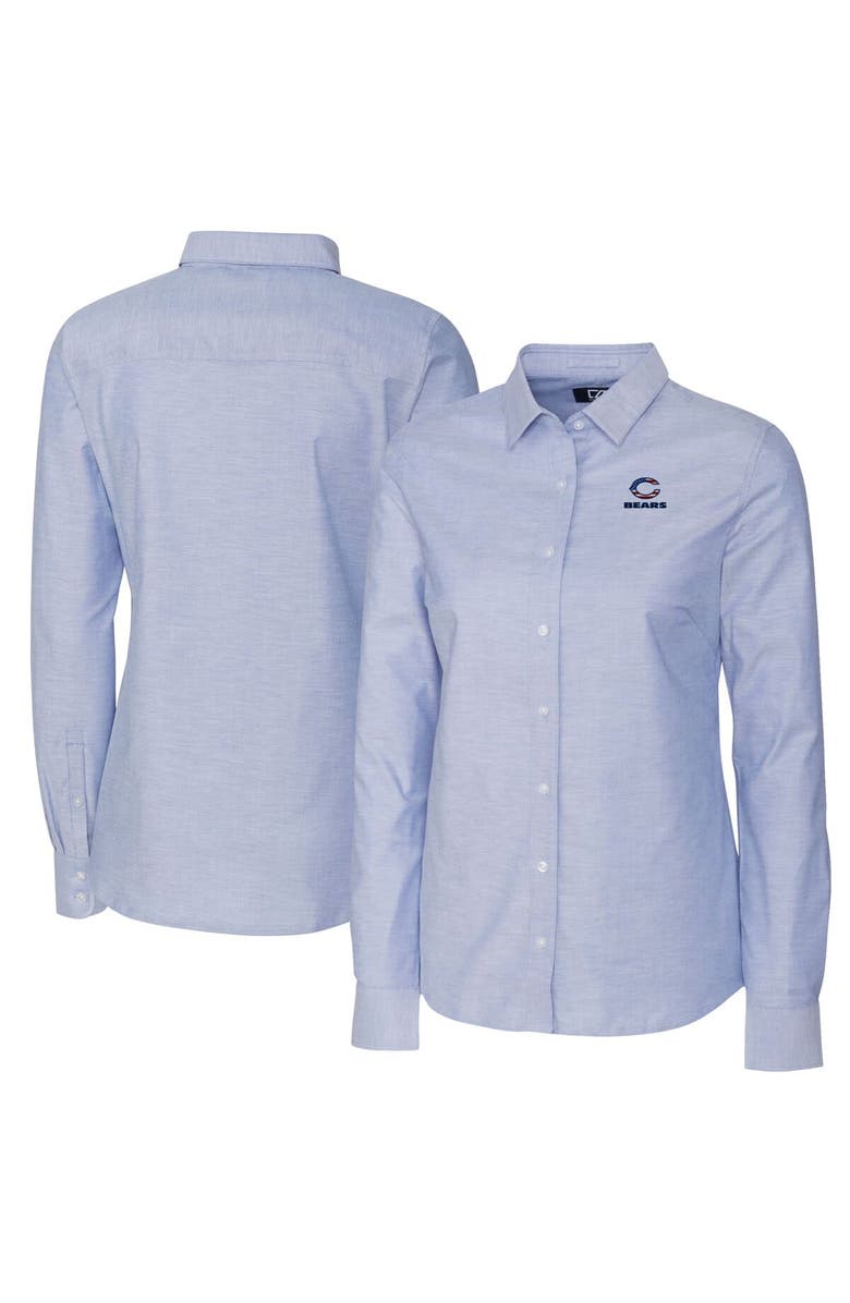 Cutter & Buck Women's Cutter & Buck Light Blue Chicago Bears Oxford Stretch Long Sleeve Button-Up Shirt, Main, color,