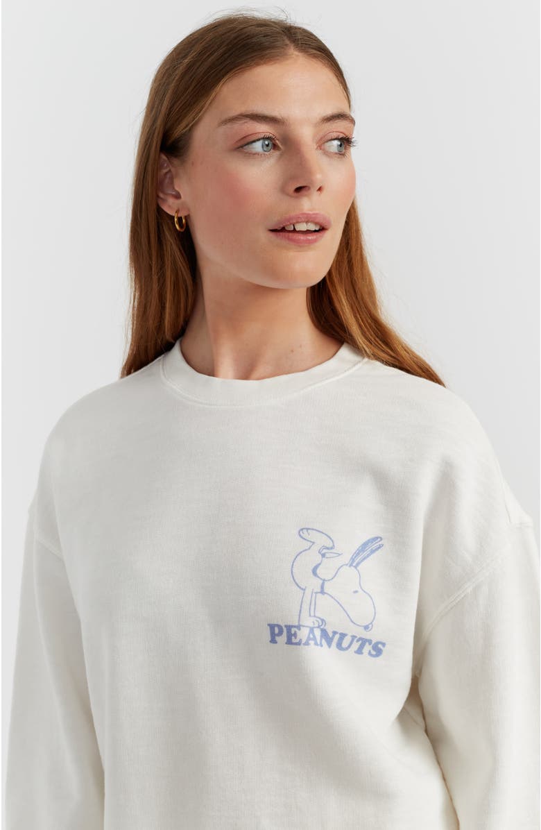 Chinti & Parker Peanuts Athletics Graphic Cotton Sweatshirt, Alternate, color, Cream