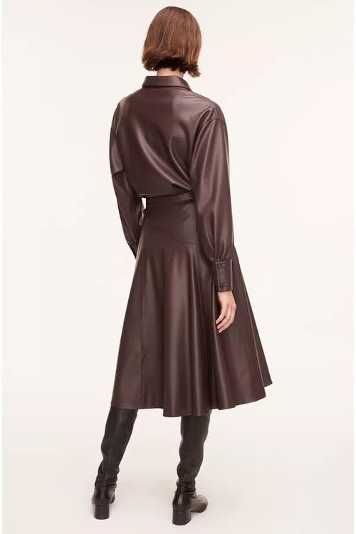 REBECCA TAYLOR REBECCA TAYLOR VEGAN LEATHER MIDI WHISPER SKIRT 