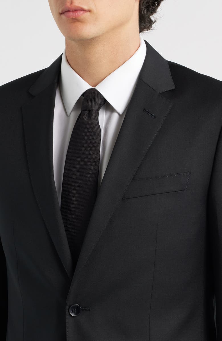 BOSS Huge Solid Wool Suit, Alternate, color, Black