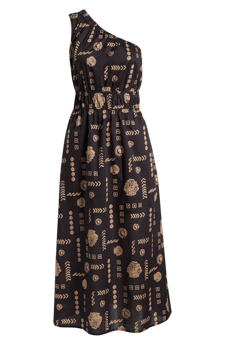 Rails Selani Floral One-Shoulder Cotton Midi Dress, Alternate, color, Beach Shells