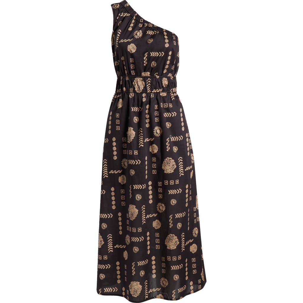Rails Selani Floral One-shoulder Cotton Midi Dress