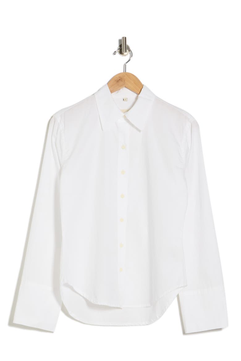 Lisette Solid Poplin Button-Up Shirt, Alternate, color, WHITE POPLIN