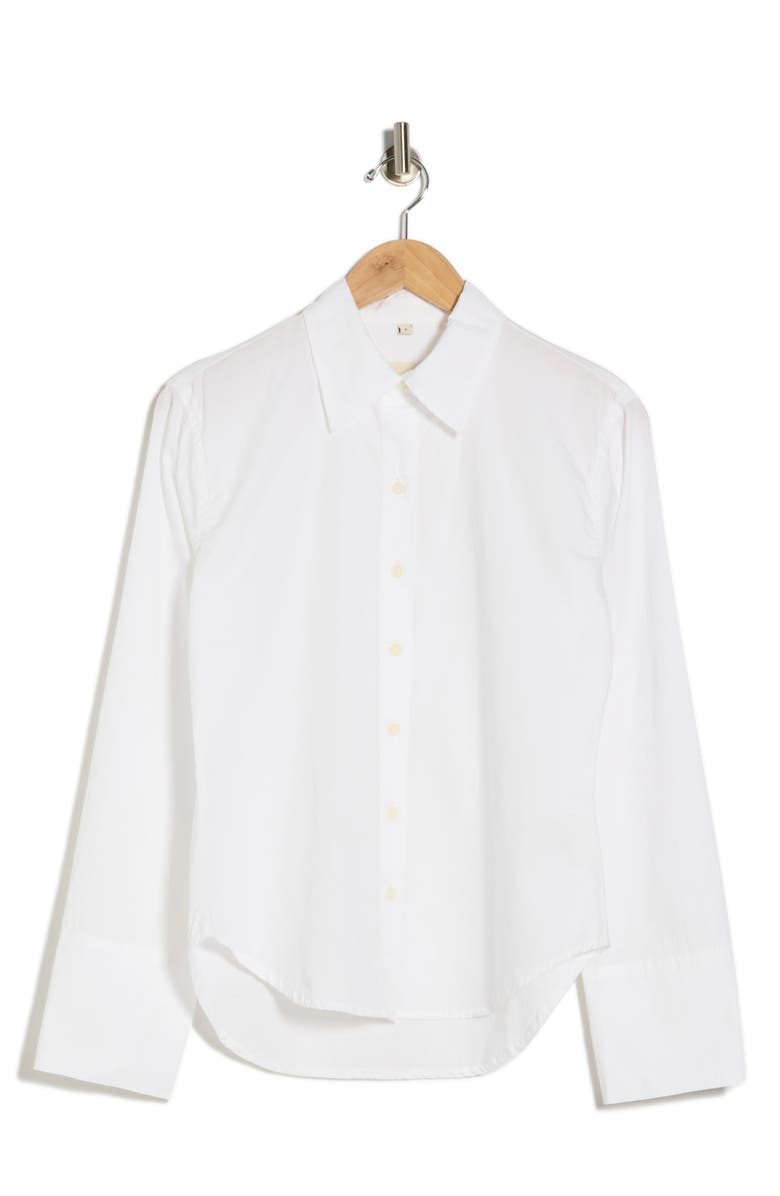 DL1961 Lisette Solid Poplin Button-Up Shirt, Main, color, White Poplin