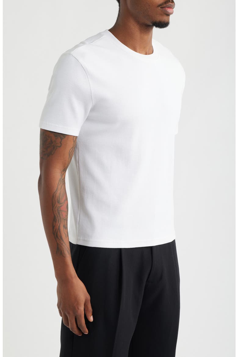 Shrunken Stretch Cotton T-Shirt, Alternate, color, WHITE