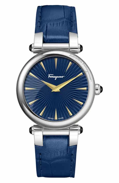 FERRAGAMO Women's Idillio Leather Strap Watch, 36mm