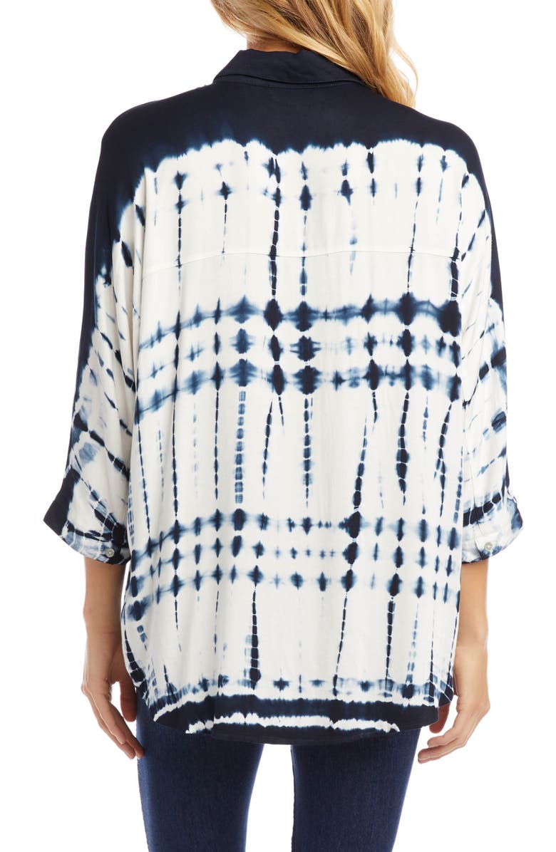 Karen Kane Tie Dye Button Front Shirt, Alternate, color, 