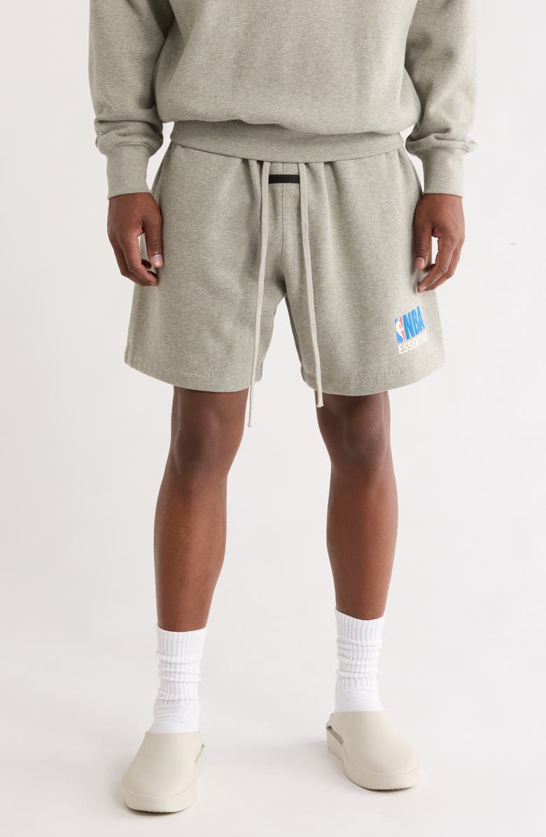 Fear of God Essentials x NBA Classic Fit Sweat Shorts, Main, color, Concrete Heather