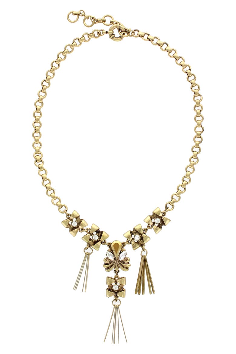 Evelyn Frontal Necklace, Alternate, color, BURNISHED GOLD / CLEAR