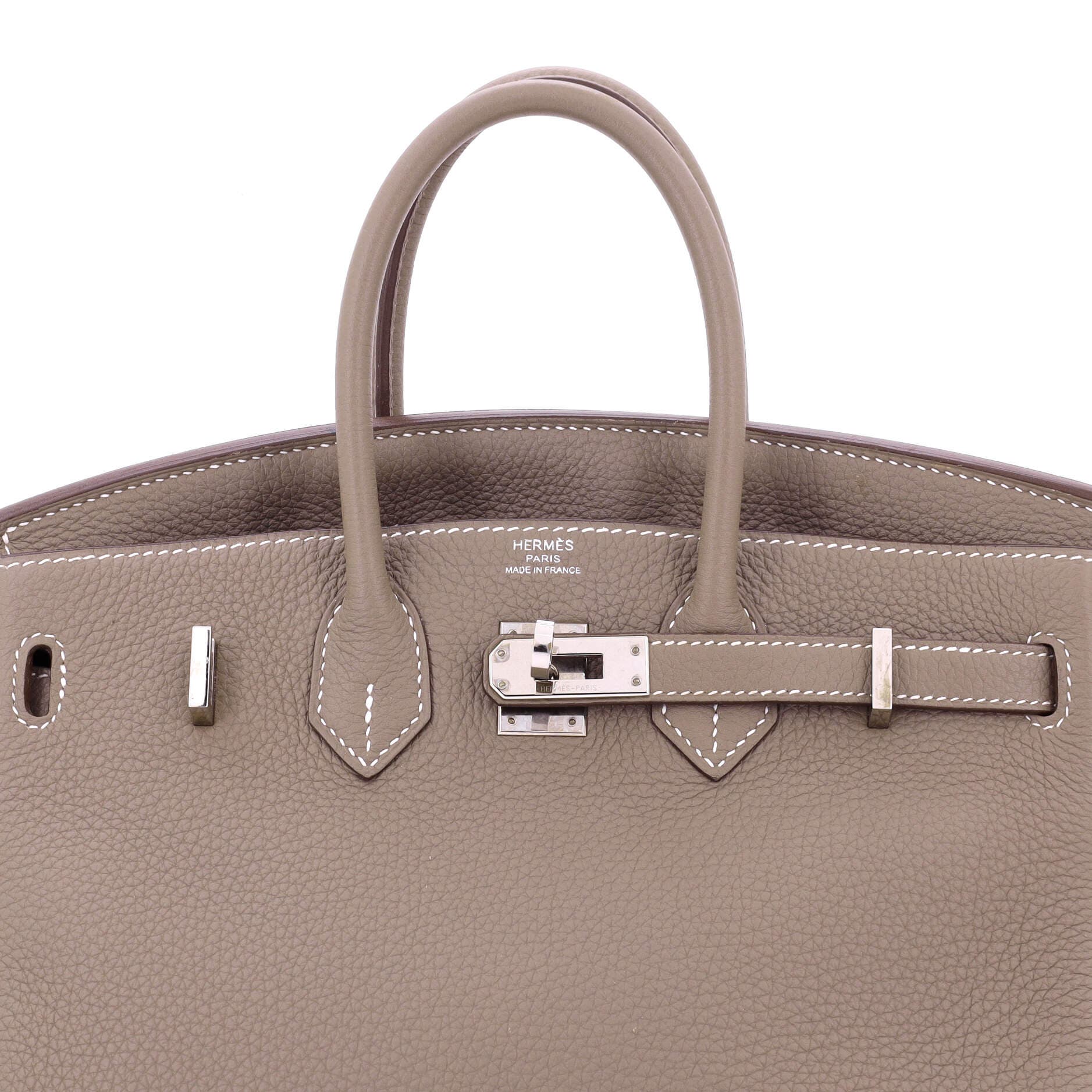Pre-Owned Hermes Birkin Handbag Grey Togo with Palladium Hardware 25, Alternate, color, 