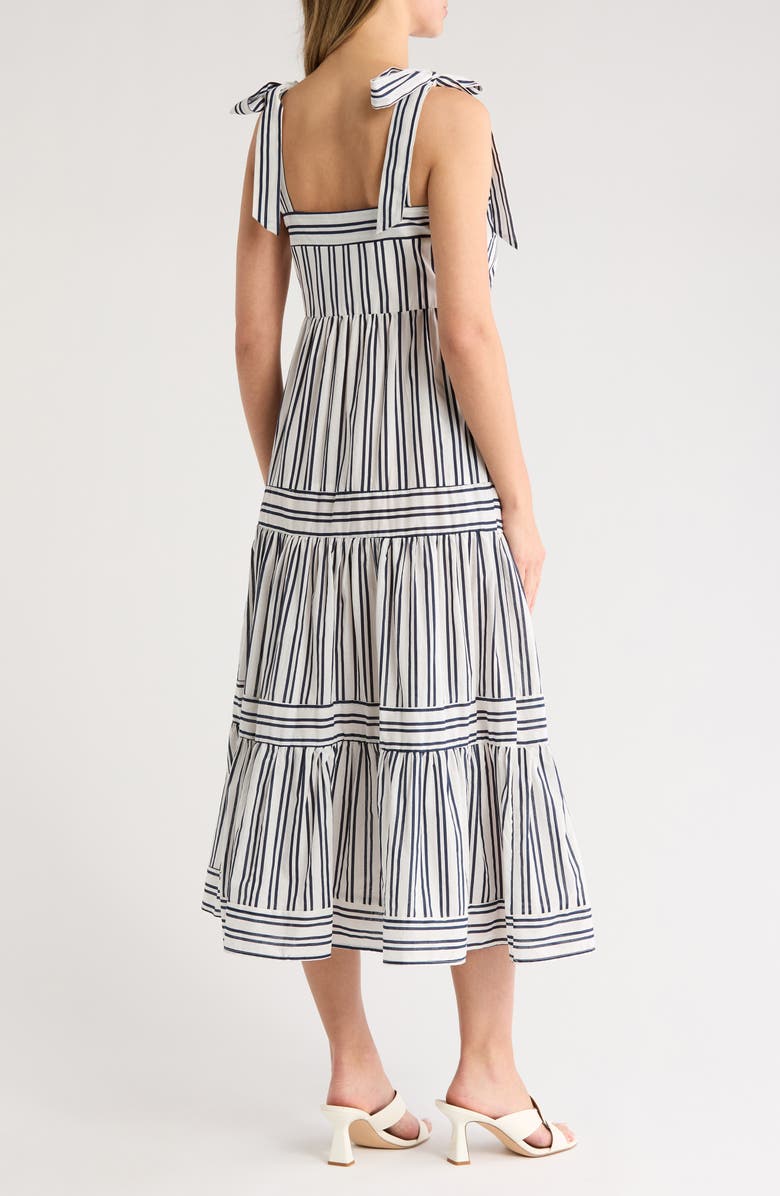 Ellen Tracy Tie Shoulder Cotton Tiered Sundress, Alternate, color, 