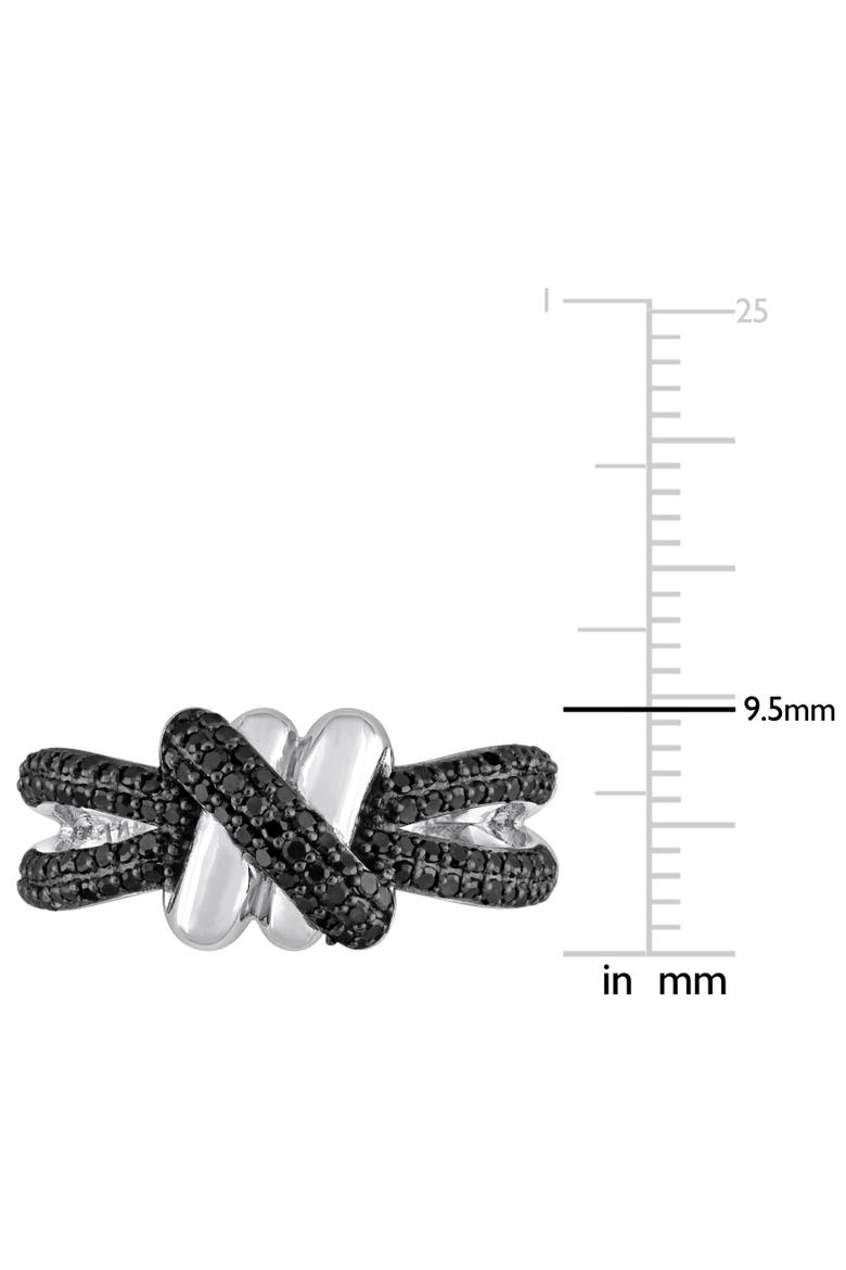 Diamond Crossover Split-Shank Ring 14k, Alternate, color, Black Diamond
