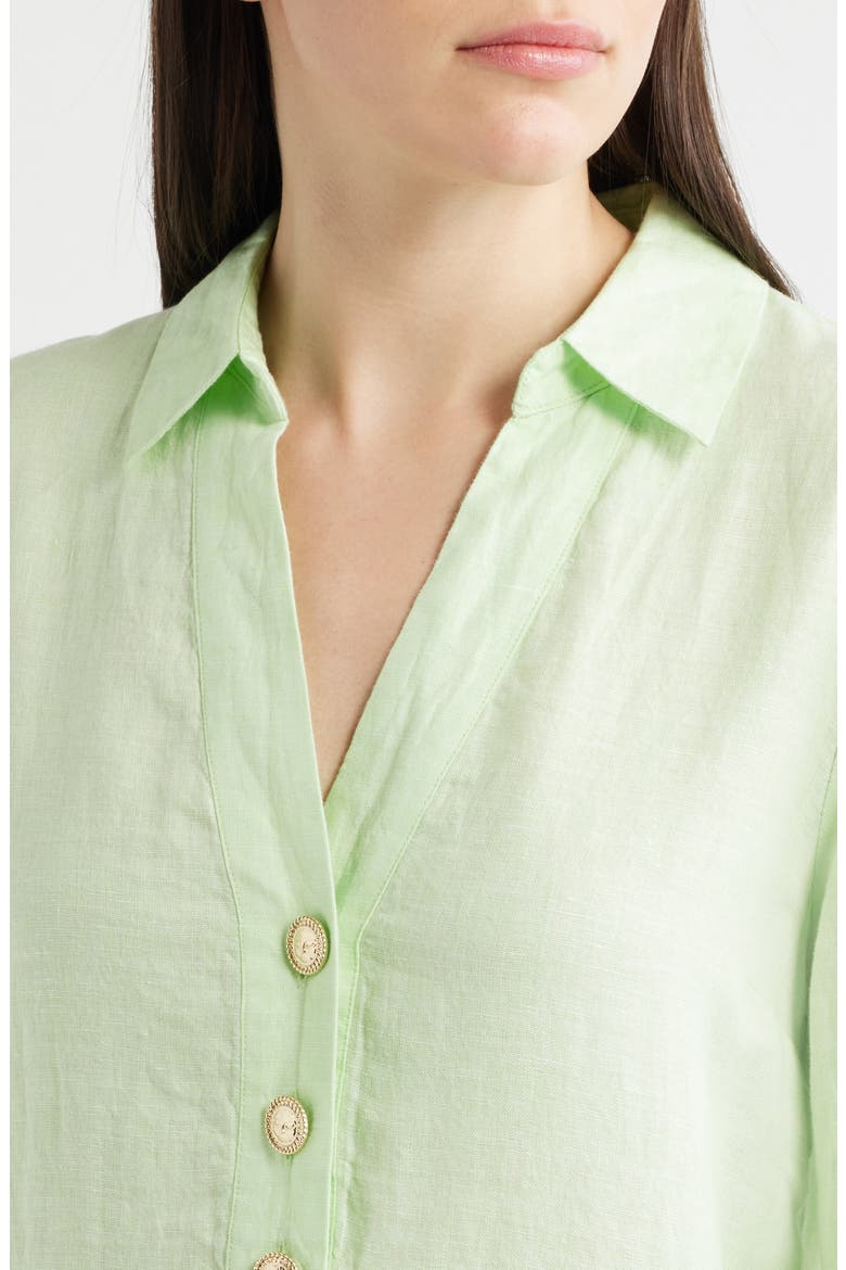 Alora Ruffle Hem Linen Maxi Dress, Alternate, color, PISTACHIO MACARON X RESORT