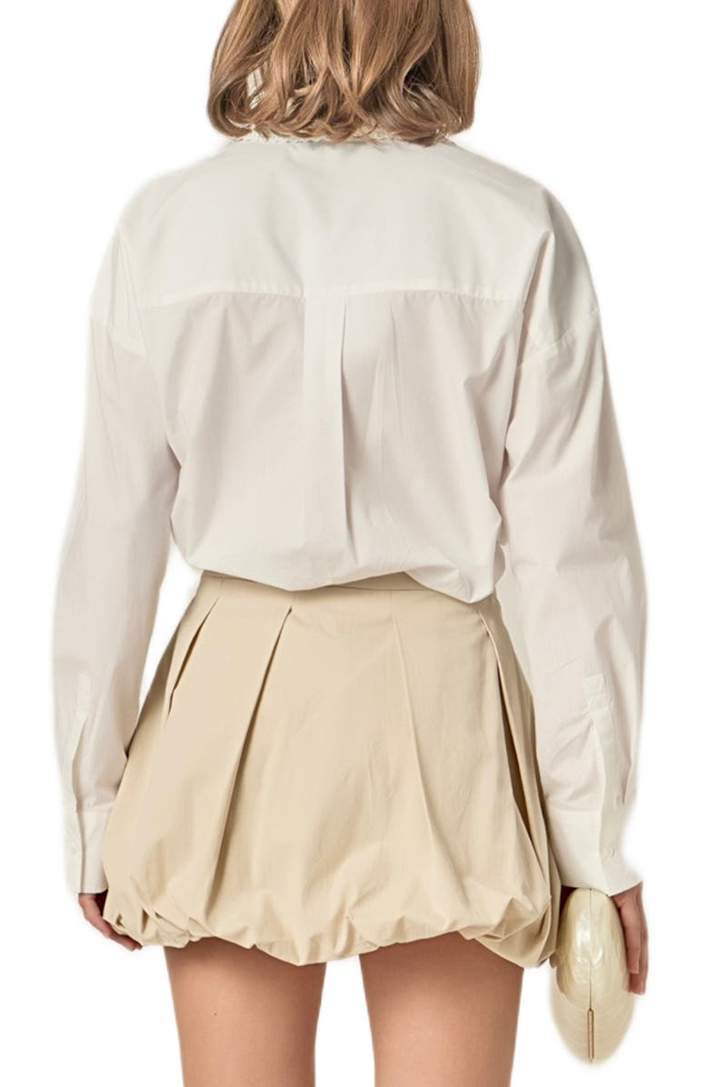 English Factory Crochet Collar Shirt, Alternate, color, White