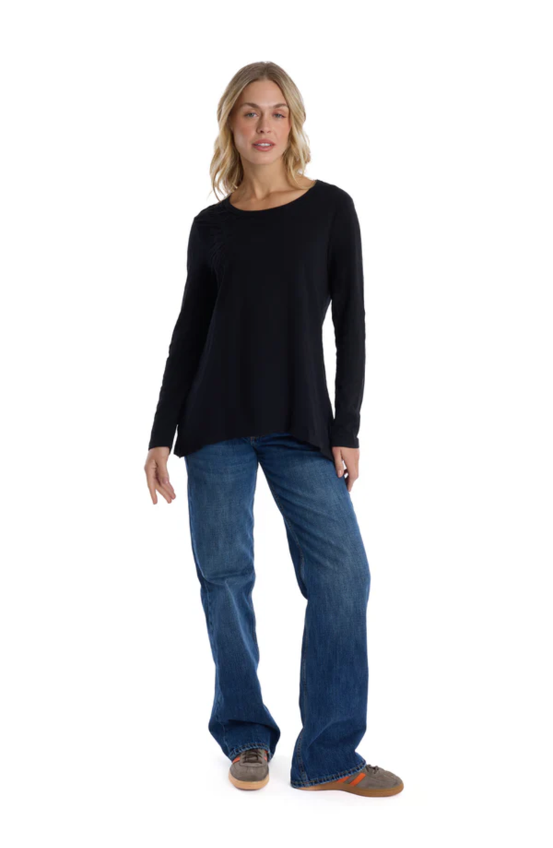 WILT Clothing Wide Neck Long Sleeve Tee, Alternate, color, Black