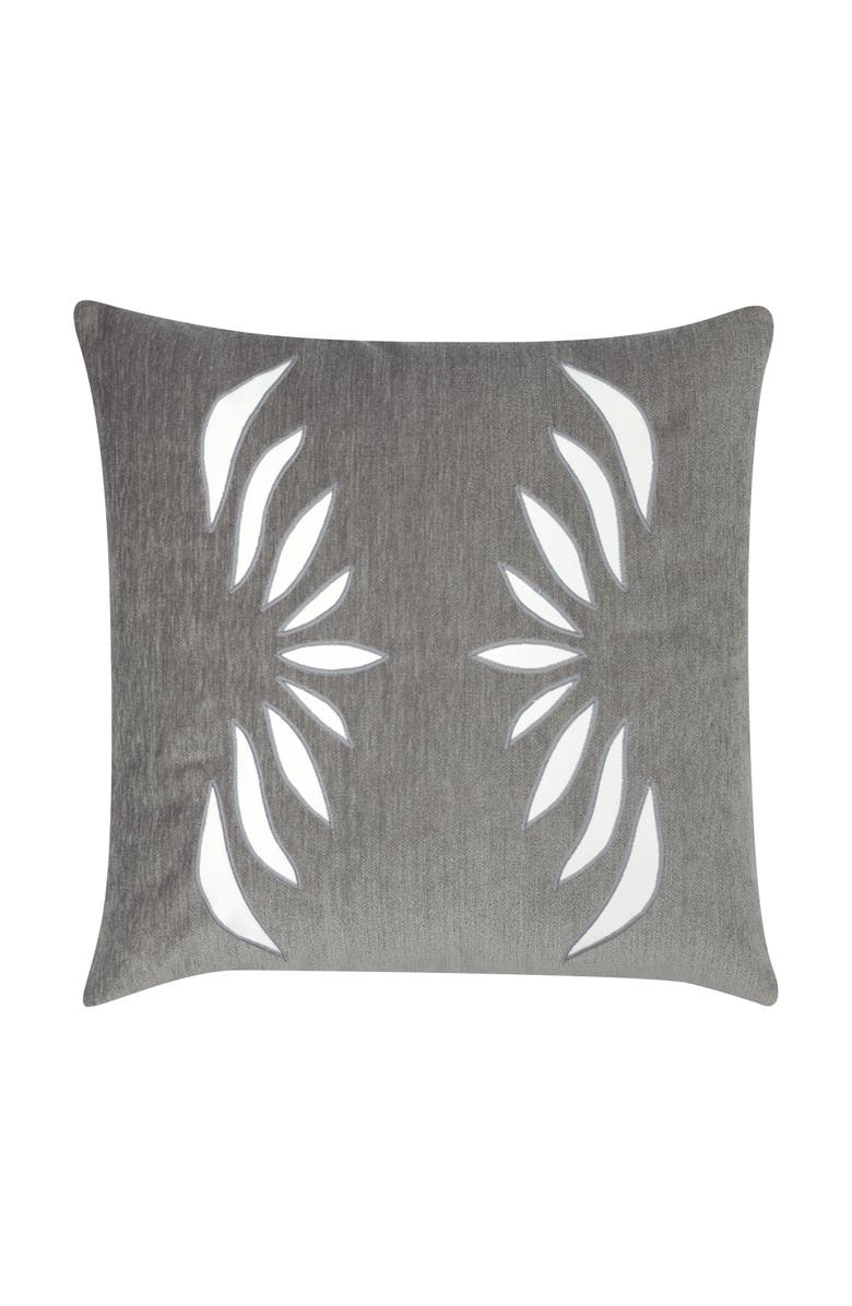 Elaine Smith Heritage Velvet Hand Embroidered Cut Out Indoor
Outdoor Woven Accent Pillow, Main, color, Grey