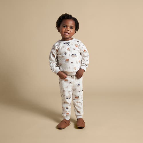 Modern Moments™ By Gerber Fleece Pajama Top & Pant Set In Oatmeal Village