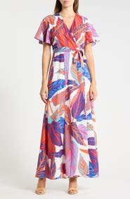 Hutch Flutter Sleeve Maxi Wrap Dress