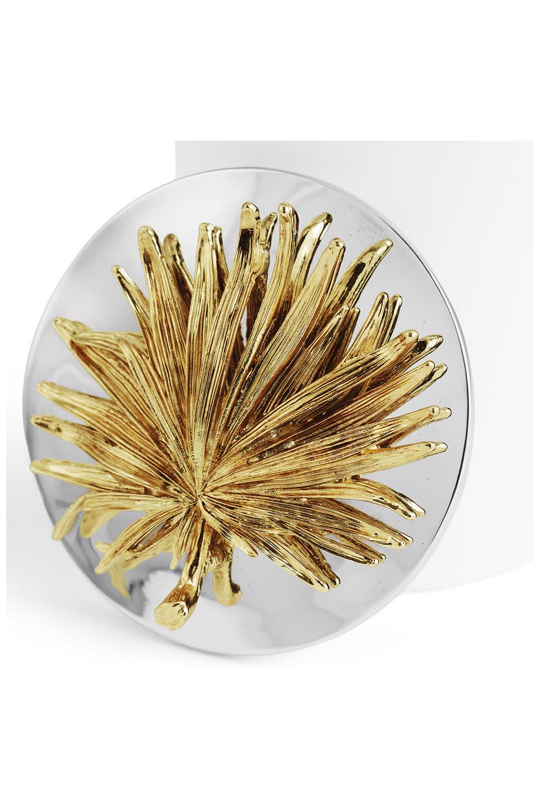 Palm Single Wick Scented Candle, Alternate, color, WHITE/ GOLD