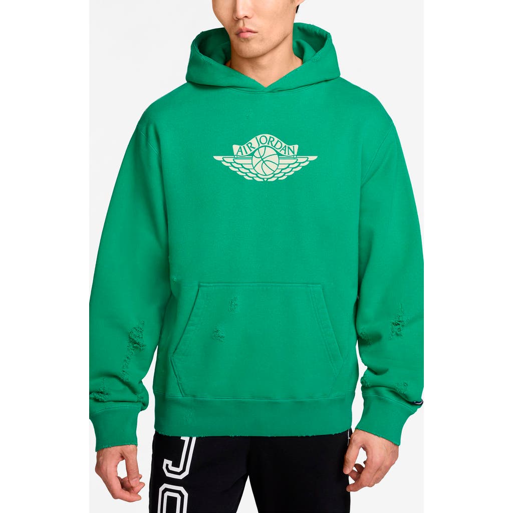 Jordan Rare Air Oversize Distressed Pullover Hoodie In Green