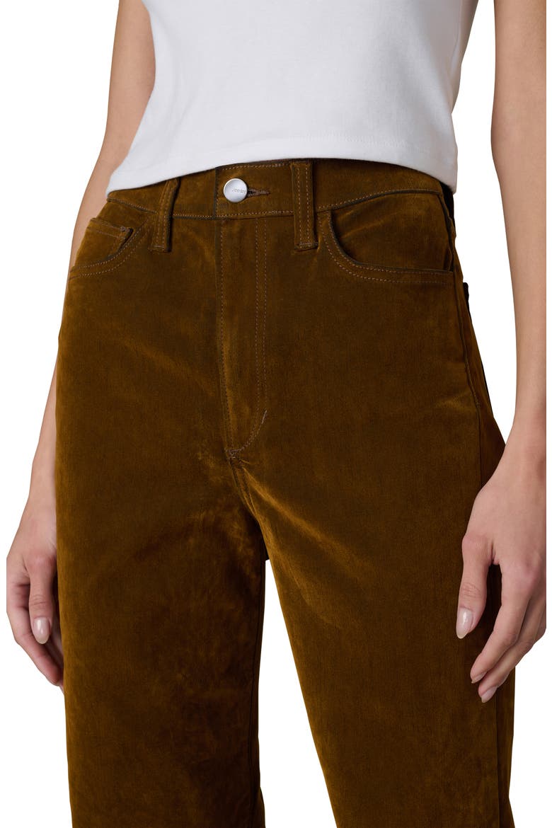 The Mia High Waist Wide Leg Flocked Pants, Alternate, color, BRONZE BROWN