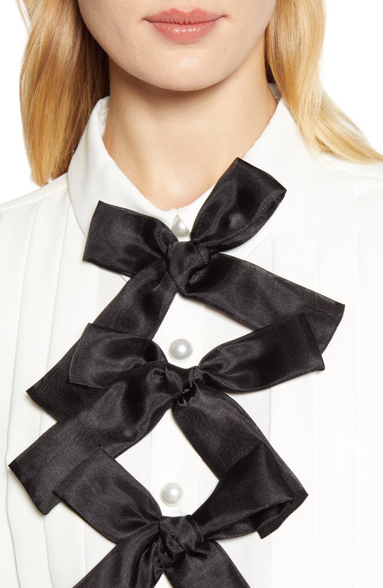 Halogen<sup>®</sup> x Atlantic-Pacific Bow Front Pleated Blouse, Alternate, color, 