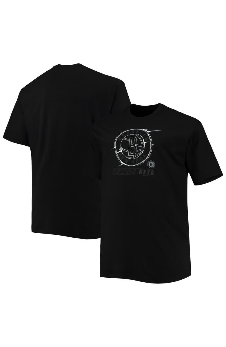 PROFILE Men's Black Brooklyn Nets Big & Tall Pop T-Shirt, Main, color, Black