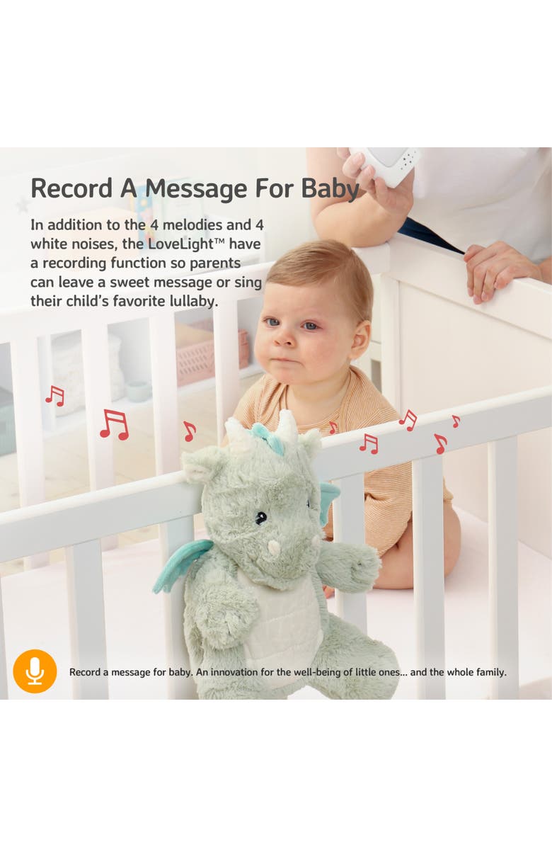 Cloud B Love Light Buddies - Rechargeable Plush Nightlight & Sound Soother for Baby Sleep, Alternate, color, Drake The Dragon