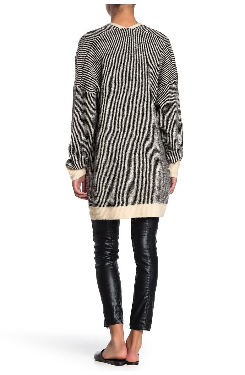 FRNCH Micro Stripe Long Cardigan, Alternate, color, 
