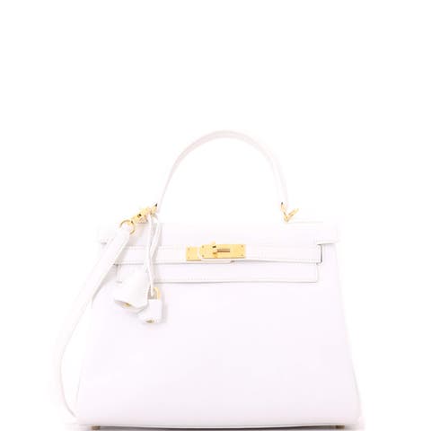 Kelly Handbag White Evercolor with Gold Hardware 28