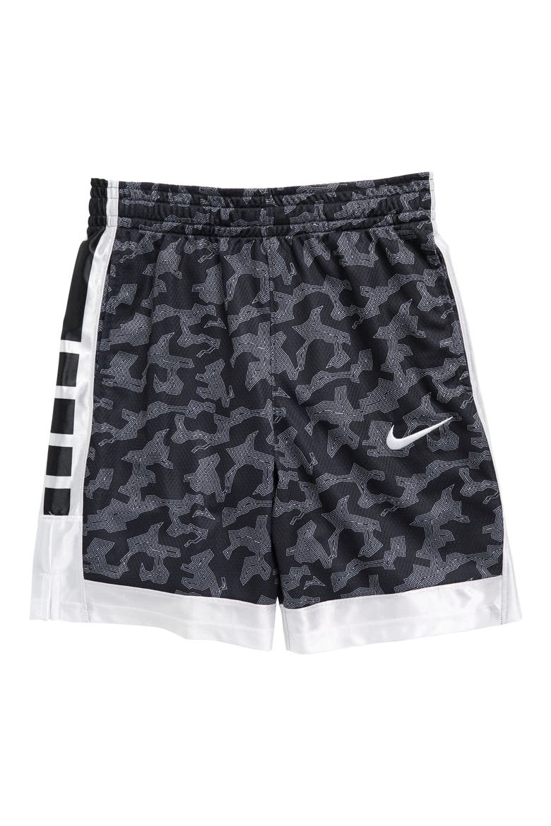 Kids' Dri-FIT Elite Basketball Shorts, Main, color, BLACK/WHITE/WHITE