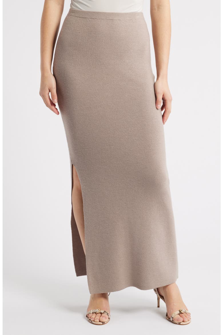Maria Knit Maxi Skirt, Main, color, MOON ROCK