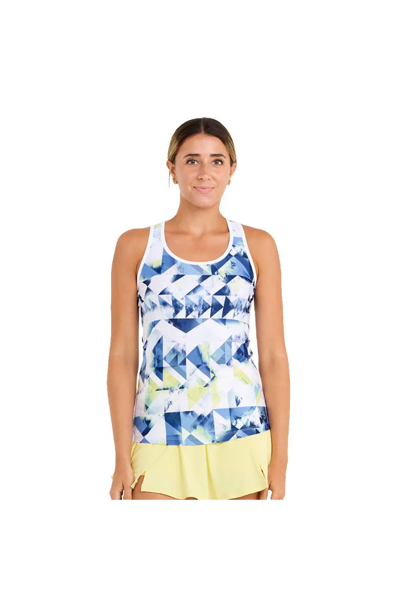 Sofibella Kaleidoscope 25 Inch Racerback Womens Tennis Tank, Main, color, Kaleidoscope