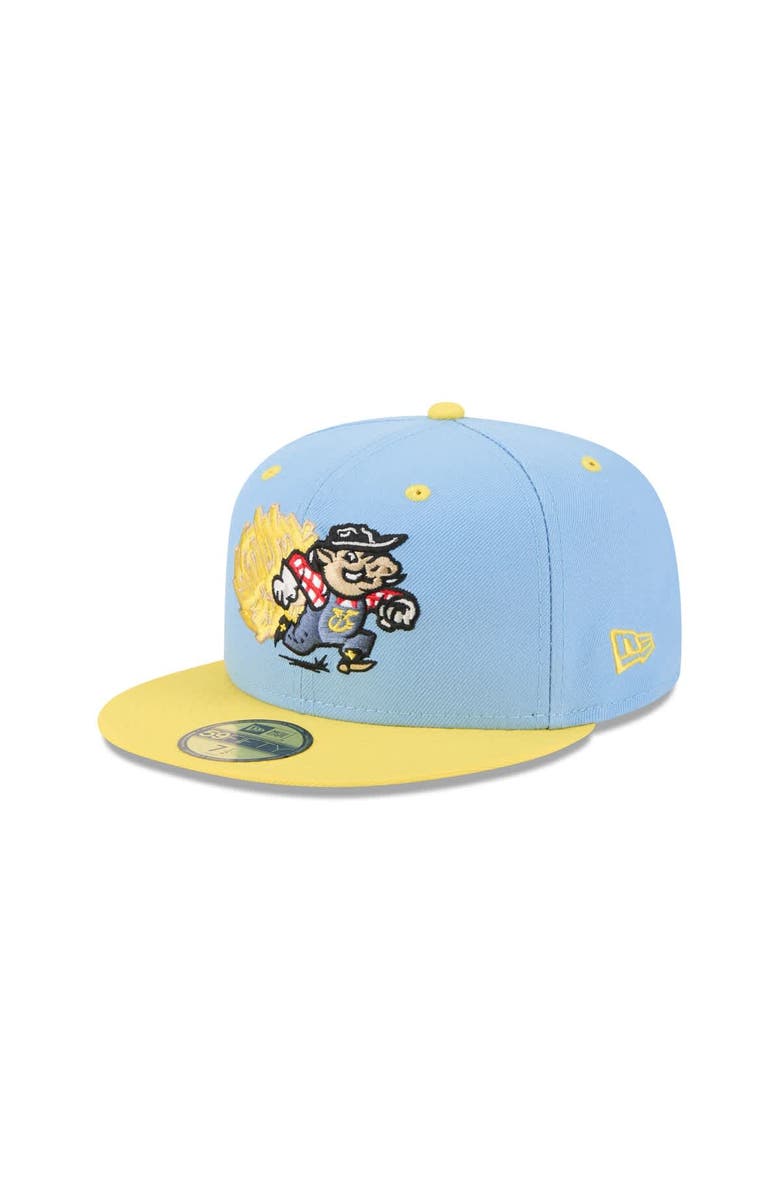 New Era Men's New Era  Light Blue Amarillo Sod Poodles Theme Nights 59FIFTY Fitted Hat, Main, color, Light Blue